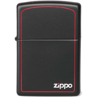 Зажигалка Zippo Black Matte with logo